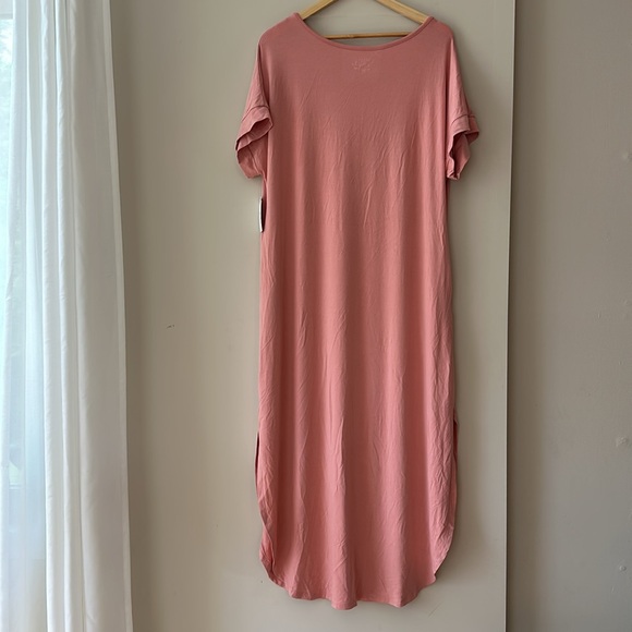 Time and Tru Light Pink Side Slit V-Neck Dress Size XL 16-18 - Picture 10 of 12